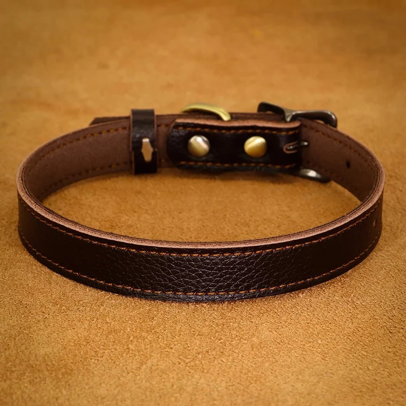 Collier ajustable en cuir pour chien