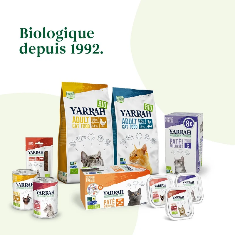 Yarrah pâtée bio sans céréales - Lot 16 x 100g