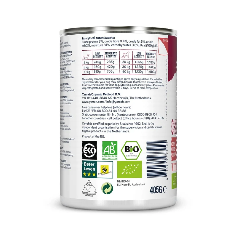 Yarrah bouchées bio Chien - Lot 12 x 405 g