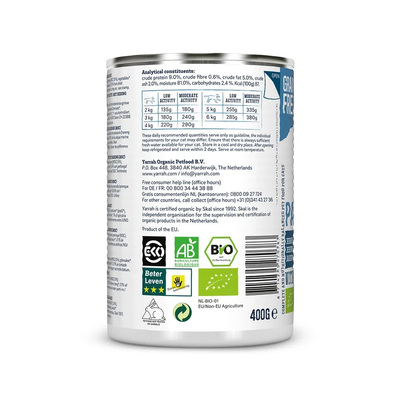 Yarrah pâtées bio - Lot 12 x 400g