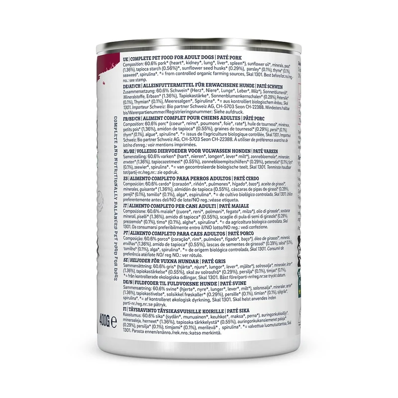 Yarrah pâtées bio sans céréales - Lot 12 x 400 g