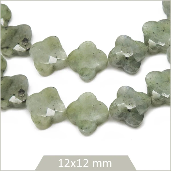 10 perles trèfles Labradorite