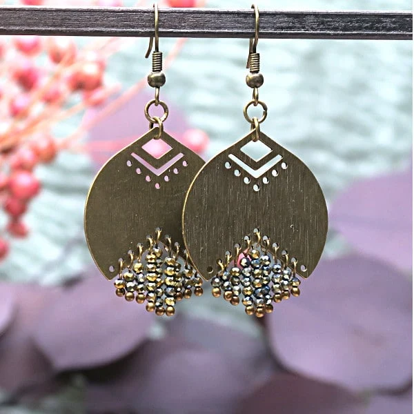 24 crochets de boucles d'oreilles bronze