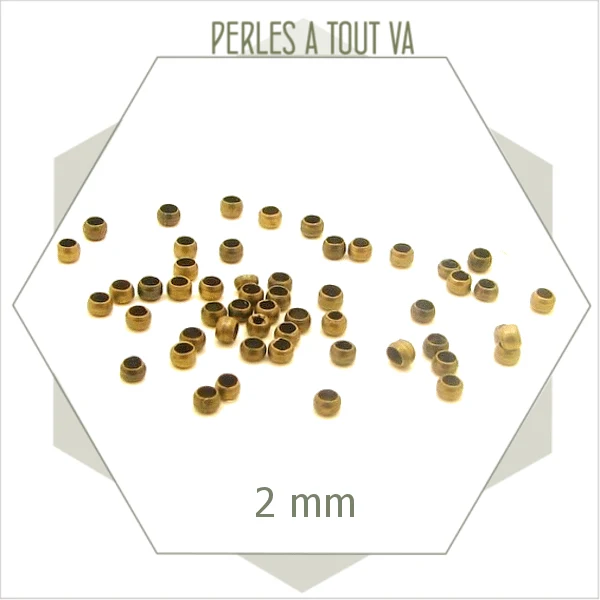 5 g Env. 370 perles à écraser bronze 2 mm