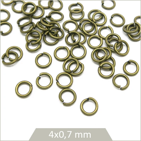 200 anneaux ouverts 4 mm bronze