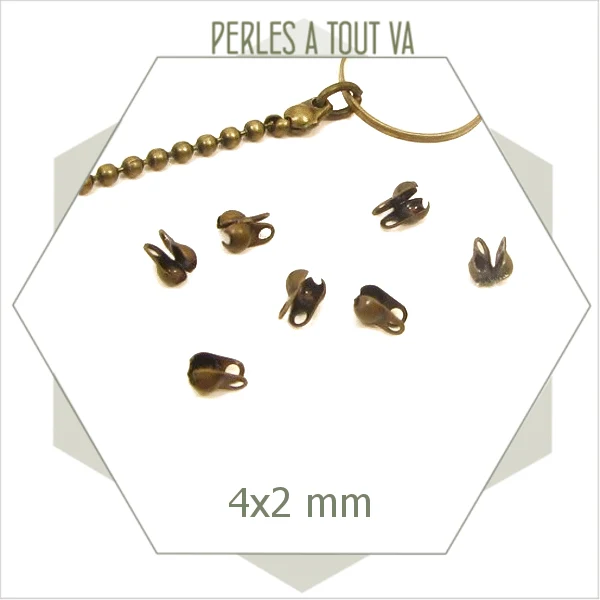 300 embouts pour chaînes billes bronze