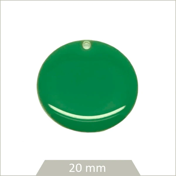 4 sequins effet émaillé 20 mm vert Brésil ronds
