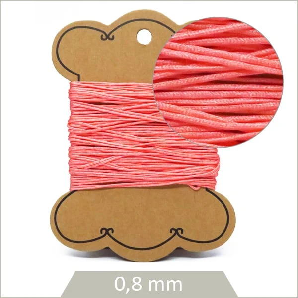 10 m de cordon synthétique 0,8 mm rose corail