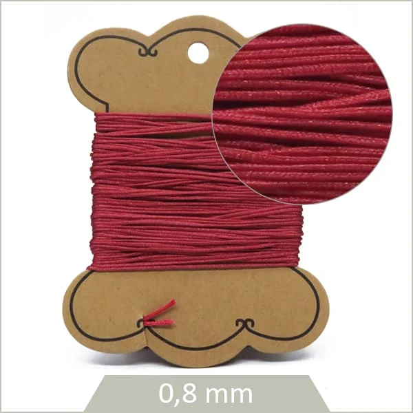 10 m de cordon synthétique 0,8 mm rouge cerise
