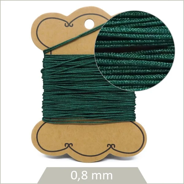 10 m de cordon synthétique 0,8 mm vert sapin