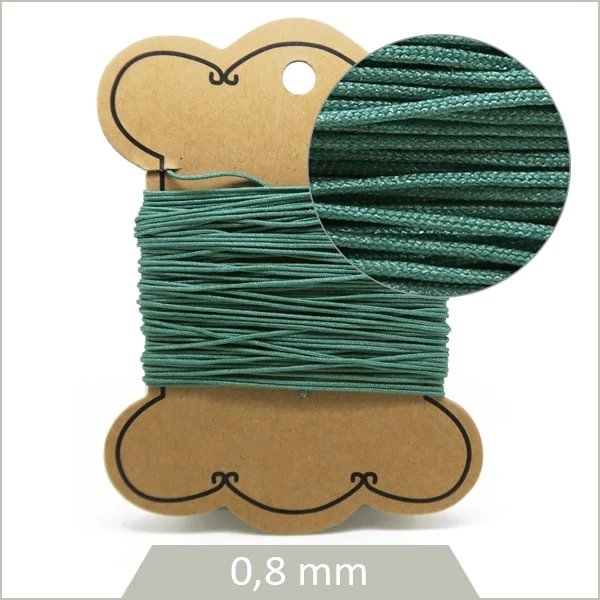 10 m de cordon synthétique 0,8 mm vert jade