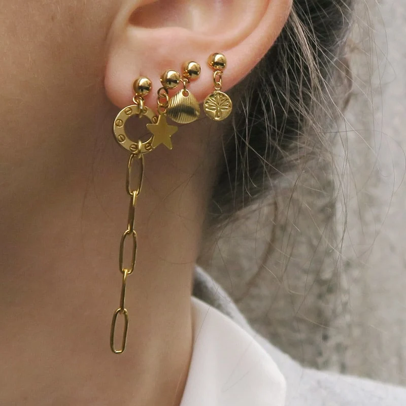 16 clous de boucles d'oreilles boules et contre-clous dorés, cantOr