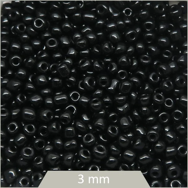 40 g de perles rocailles noir irisé 3 mm
