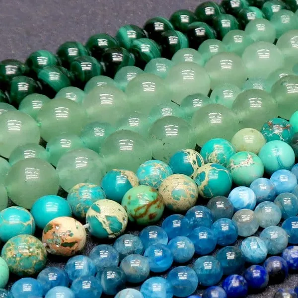 Env. 58 perles rondes en Aventurine, 6 mm