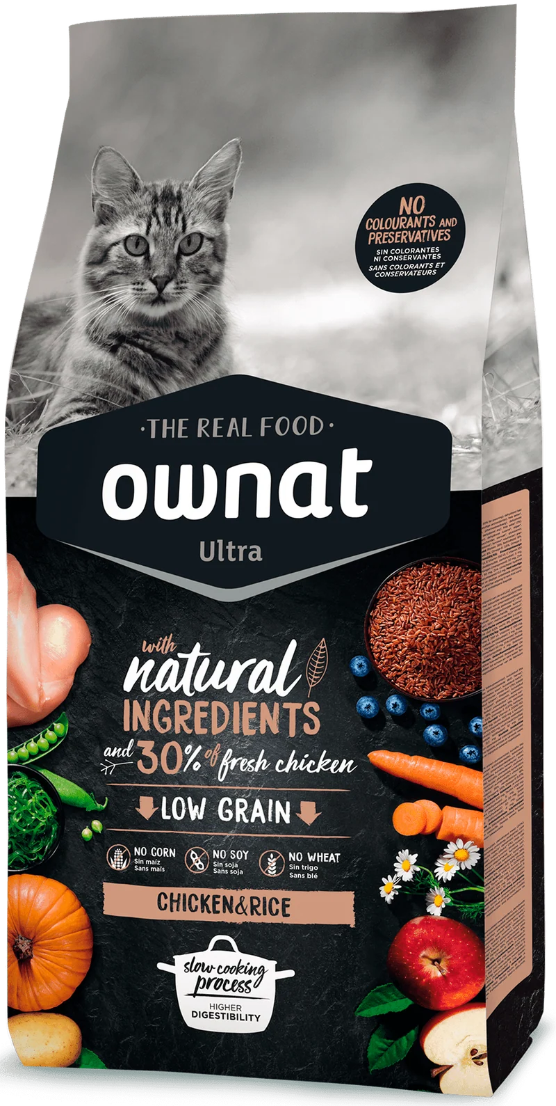 Ownat Ultra chicken and rice croquettes pour chat 1,5kg