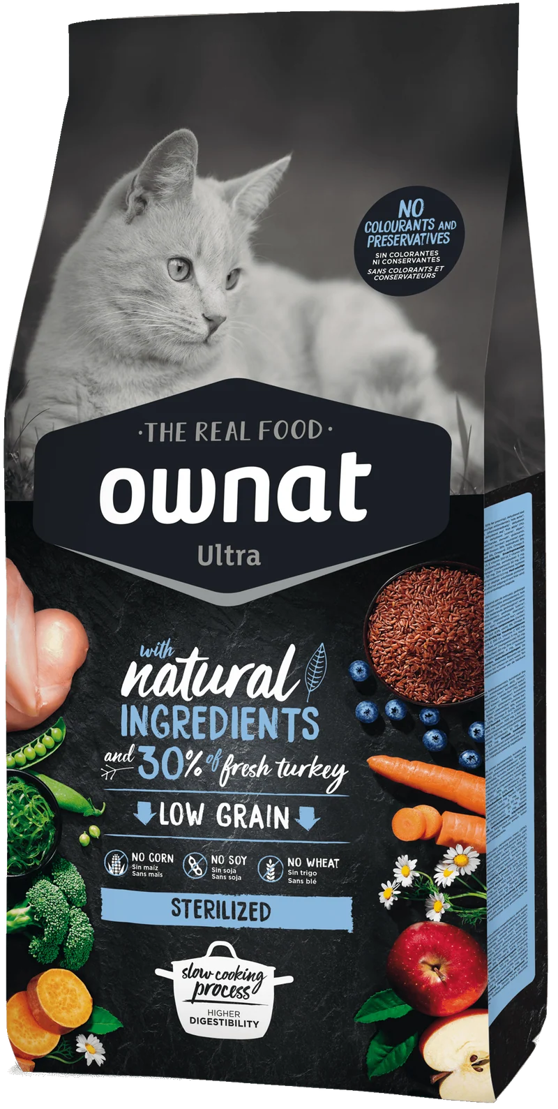 Ownat Ultra chat sterilised croquettes pour chat 1,5kg