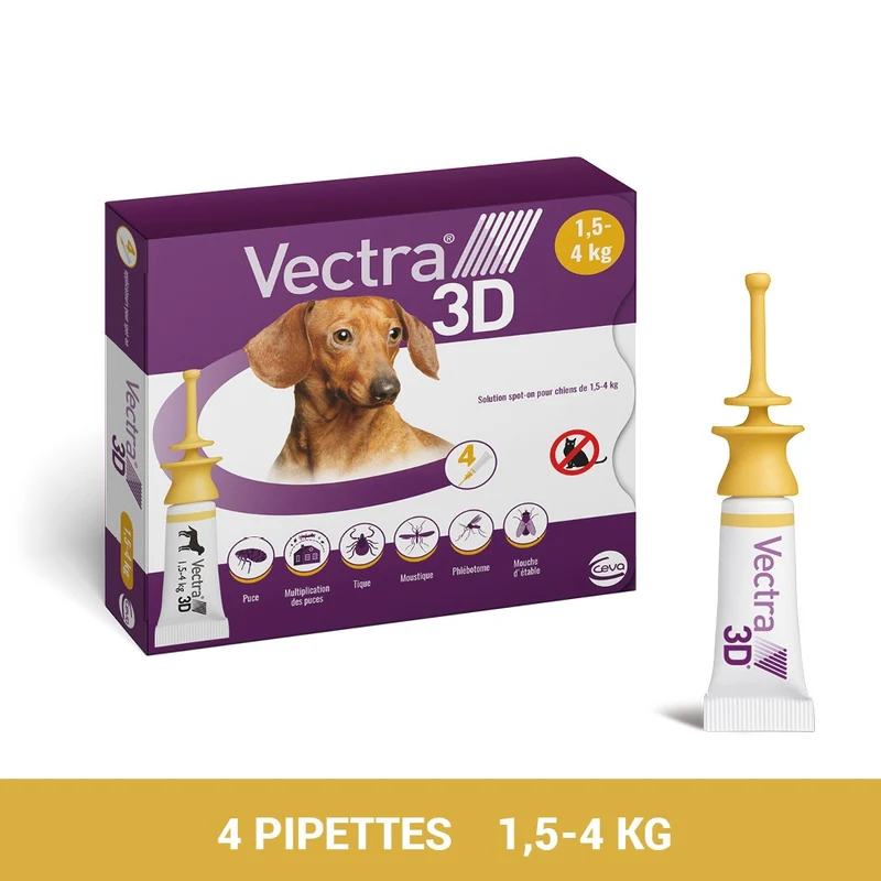 Pipettes antiparasitaires Vectra 3D Spot On Chien