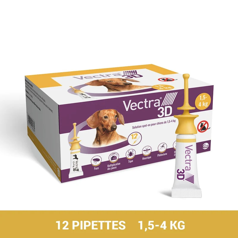 Pipettes antiparasitaires Vectra 3D Spot On Chien