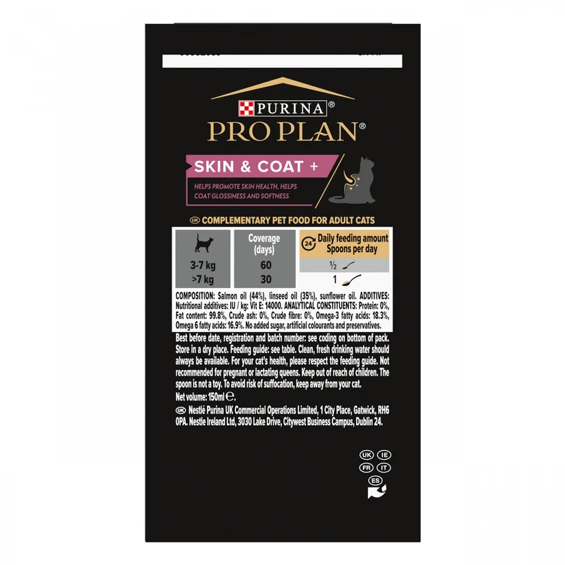 PRO PLAN Skin & Coat+ en huile - Aliment complémentaire pour chat