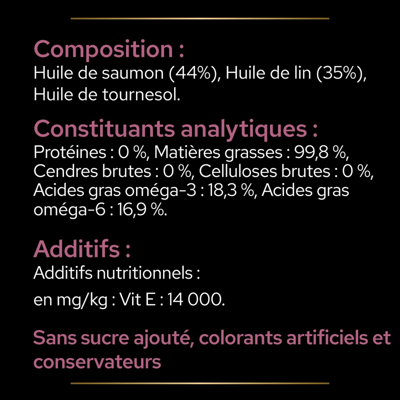 PRO PLAN Skin & Coat+ en huile - Aliment complémentaire pour chat