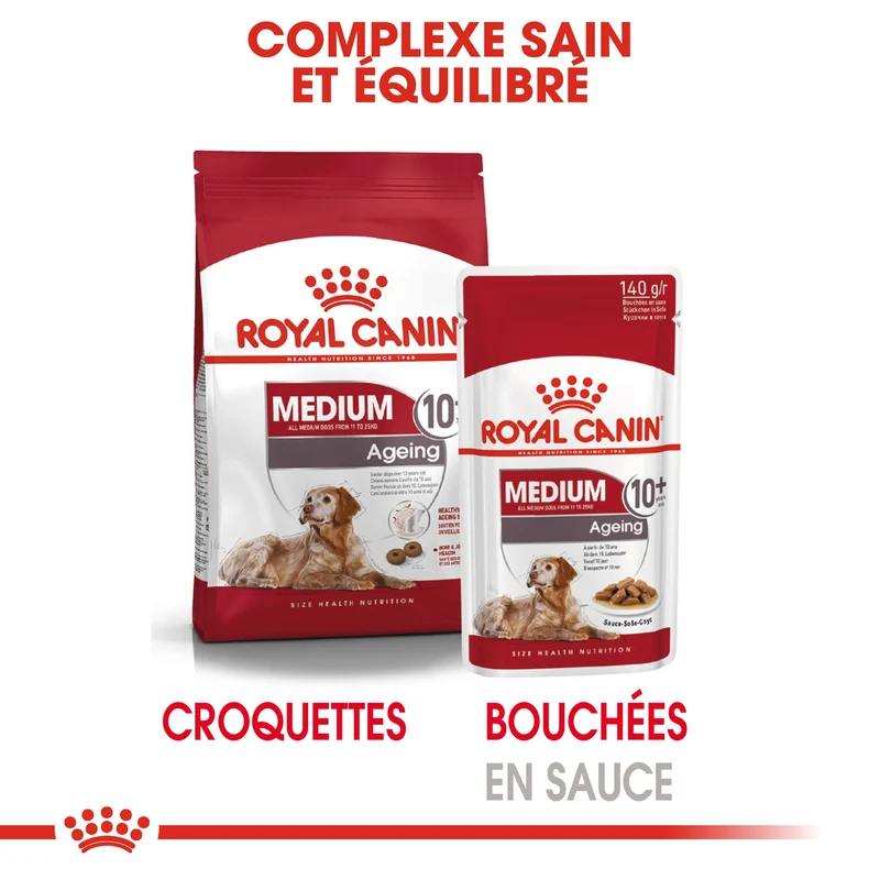 ROYAL CANIN Medium Ageing 10+ en Sauce - Pâtée pour chien