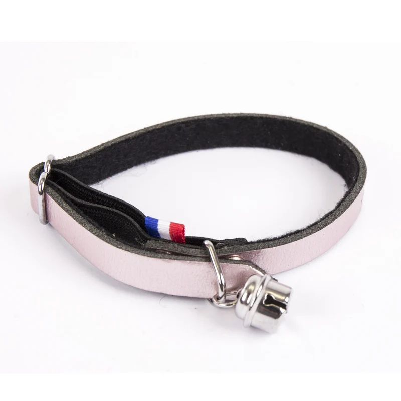 Collier en cuir Dakota – Rose poudré