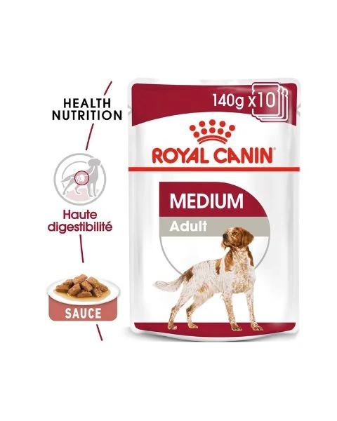 ROYAL CANIN Medium Adult en Sauce - Pâtée pour chien
