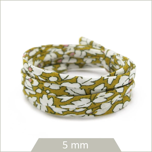 1 m de cordon Liberty Feather Meadow ocre 5 mm