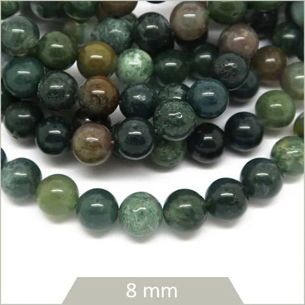 Env. 44 perles d'Agate indienne 8 mm