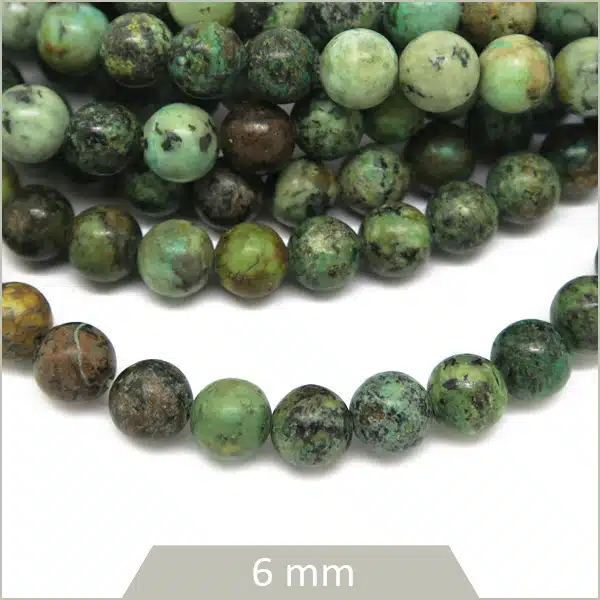 Env. 62 perles de Turquoise Africaine rondes 6 mm