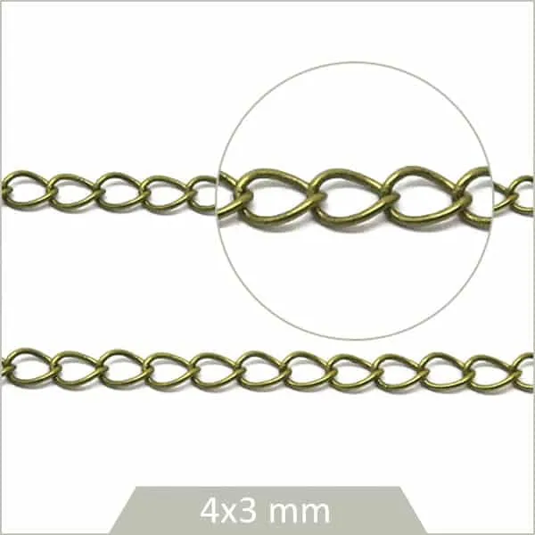 1 m de fine chaînette de réglage bronze