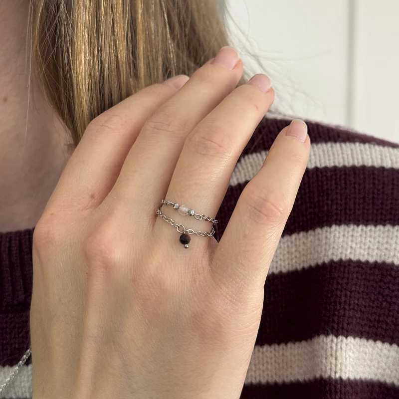 1 m de chaîne ovale en acier argent 1,5 mm, chaîne forçat
