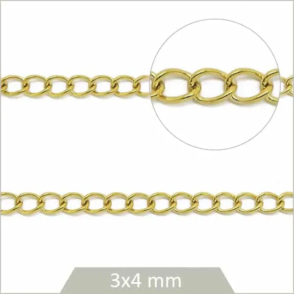 1 m de chaînette de réglage en acier inoxydable doré pour création de bijoux