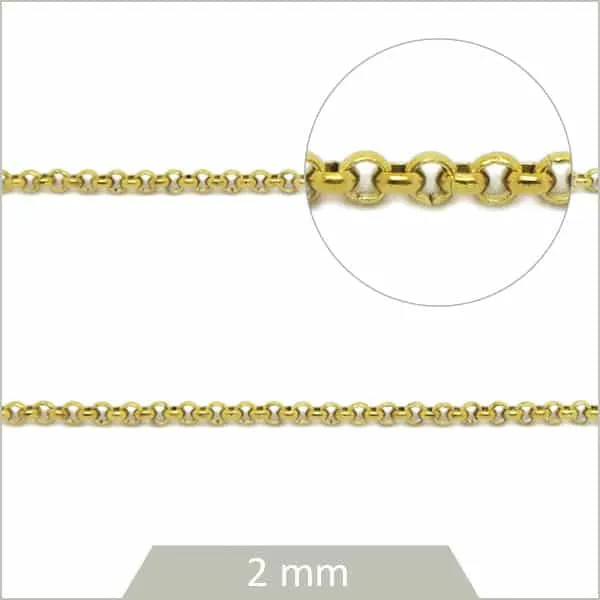 1 m de chaîne rolo en acier inoxydable doré, chaîne jaseron pour bijoux