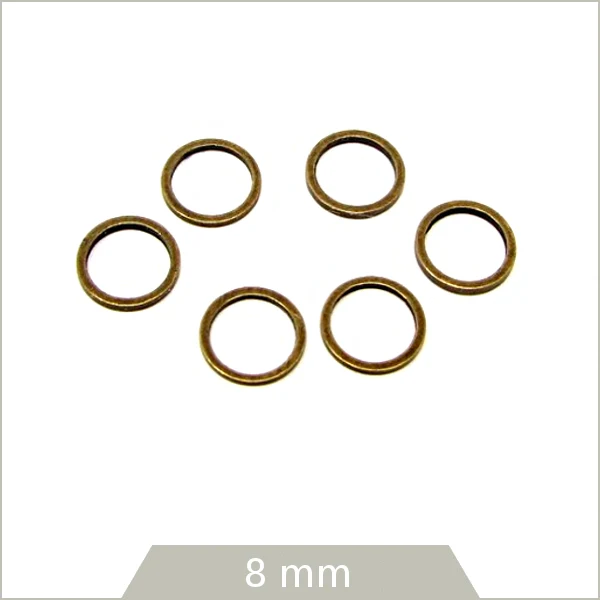 20 anneaux fermés ronds 8 mm bronze