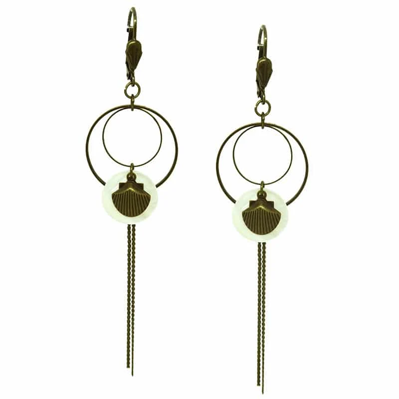 8 breloques coquillage bronze pour bijoux