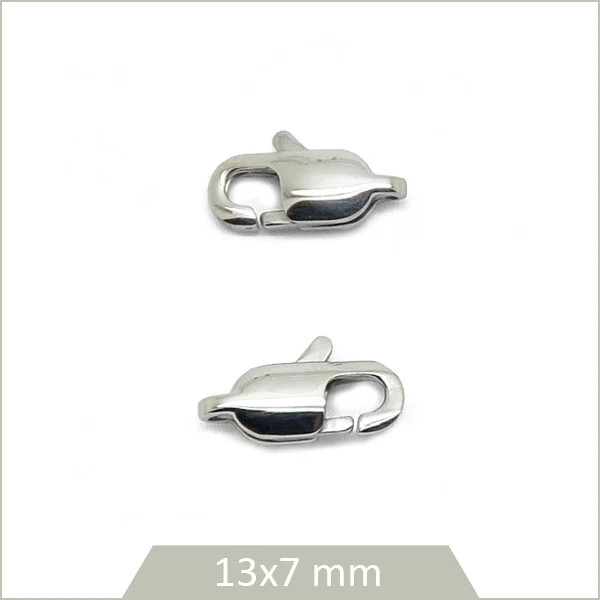 4 fermoirs mousquetons ovales en acier inoxydable
