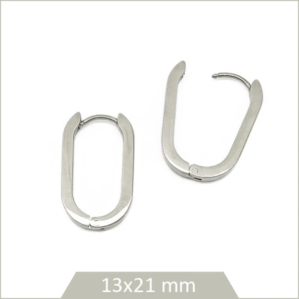 2 créoles ovales en acier 21 mm