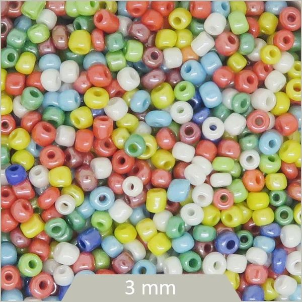 40 g de perles rocailles mix de couleurs 3 mm