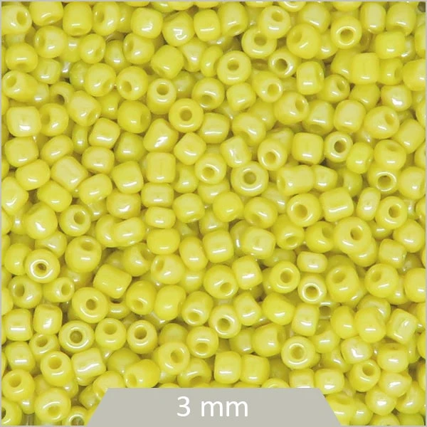 40 g de perles rocailles jaune irisé 3 mm