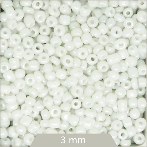 40 g de perles rocailles blanc irisé 3 mm