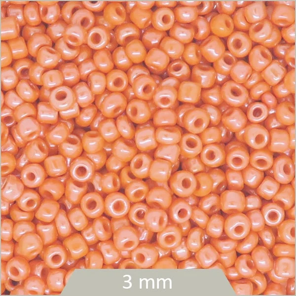 40 g de perles rocailles mandarine irisé 3 mm