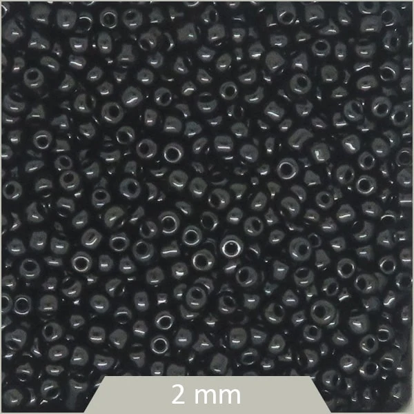 40 g de perles rocailles noires 2 mm