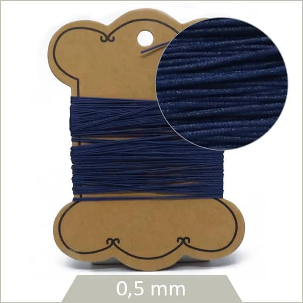 10 m de cordon synthétique 0,5 mm bleu marine