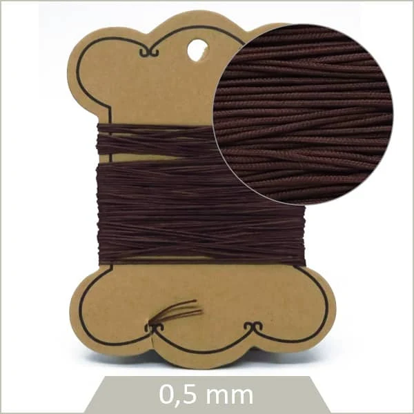 10 m de cordon synthétique 0,5 mm marron