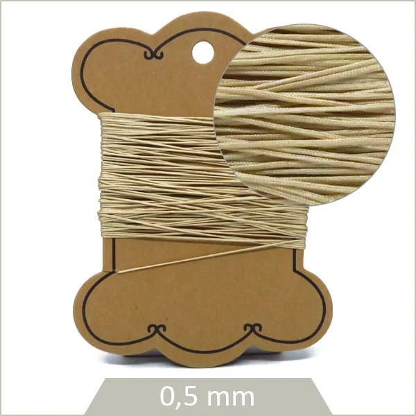 10 m de cordon synthétique 0,5 mm beige