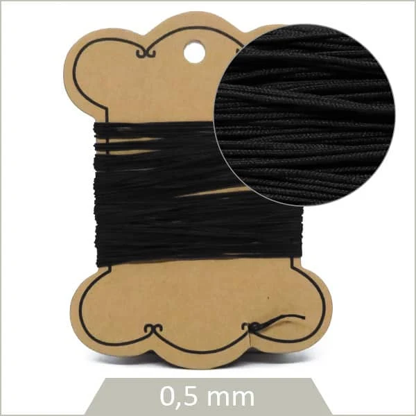 10 m de cordon synthétique 0,5 mm noir