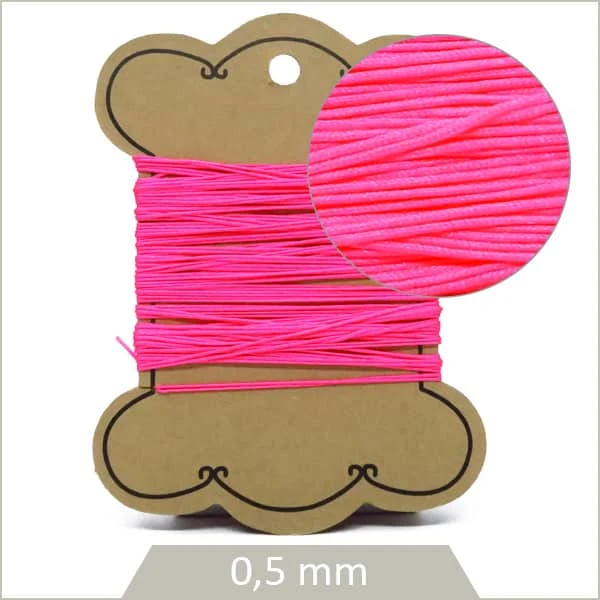 10 m de cordon synthétique 0,5 mm rose fluo