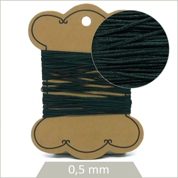 10 m de cordon synthétique 0,5 mm vert foncé