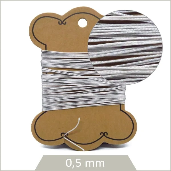10 m de cordon synthétique 0,5 mm gris clair